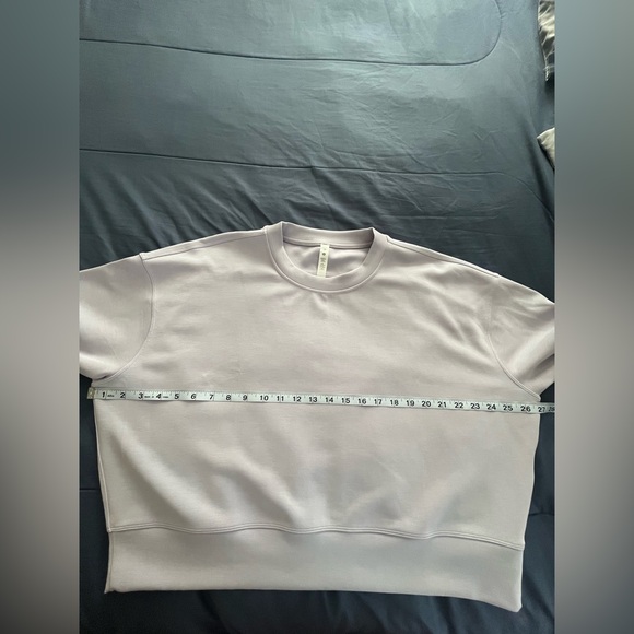 🍋LIKE NEW Lululemon Softstreme Faint Lavender Perfectly Oversized Crop Crew - 10 - Picture 9 of 11